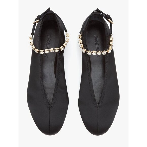 J W Anderson Ballerina Shoes With Crystals Size 38 US 8 Black $890 - Picture 16 of 16